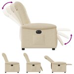 vidaXL Fauteuil inclinable électrique Crème Tissu