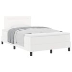 vidaXL Lit à ressorts avec matelas Blanc 120 x 190 cm Simili cuir