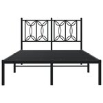 vidaXL Cadre de lit métal avec tête de lit noir 120x190 cm