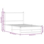 vidaXL Cadre de lit en métal sans matelas chêne fumé 100x200 cm