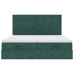 vidaXL Cadre de lit ottoman avec matelas vert foncé 200x200 cm velours