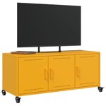 vidaXL Meuble TV jaune moutarde 100 5x39x43 5 cm acier