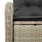 Canapé de jardin 2 places vidaXL avec coussins gris clair en poly rotin