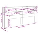 vidaXL Tête de lit à LED chêne fumé 220x18 5x103 5cm bois d'ingénierie