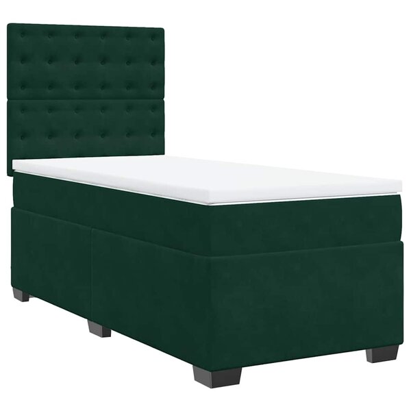 vidaXL Sommier à lattes de lit avec matelas Vert foncé 90x200 cm