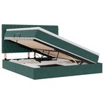 vidaXL Lit de rangement LED avec matelas Vert foncé 160 x 200 cm