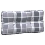 vidaXL Coussins de palette lot de 3 motif à carreaux gris tissu