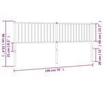 vidaXL Tête de lit métal noir 193 cm