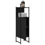vidaXL Armoire de salle de bain noir 33x33x120 5 cm bois d'ingénierie