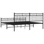 vidaXL Cadre de lit métal sans matelas avec pied de lit noir 180x200cm