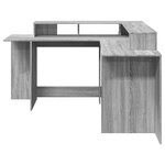 vidaXL Bureau et lumières LED sonoma gris 152x152x91cm bois ingénierie