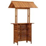 vidaXL Table de bar d'extérieur avec toit 113x106x217 cm Bois d'acacia