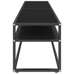 vidaXL Meuble TV noir 180x40x40 5 cm verre trempé