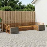 vidaXL Ensemble de canapés d'extérieur 7 Pièces Naturel