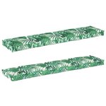 vidaXL Set de coussins de palette Floral 2 Pièces Motif de feuille