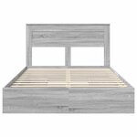 vidaXL Lit de Rangement Gris Sonoma 150 x 200 cm Bois d'ingénierie