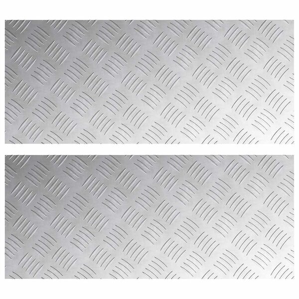 vidaXL Plaques à damier 2 Pièces Argent 70 x 30 cm Aluminium