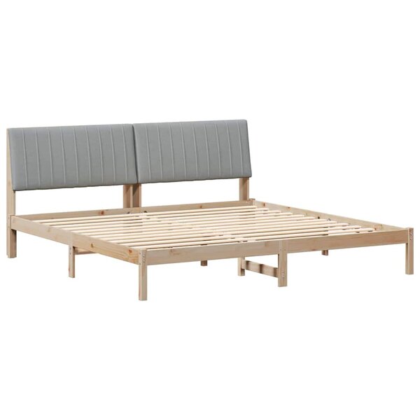 vidaXL Cadre de lit avec tête de lit Marron 200 x 200 cm Pin massif