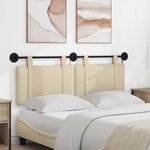 vidaXL Tête de lit suspendue Avec lumière LED Crème Tissu