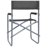 vidaXL Chaises de metteur en scène 2 Pièces Acier Gris