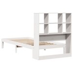 vidaXL Lit bibliothèque sans matelas blanc 90x200cm bois de pin massif