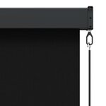 vidaXL Store enrouleur Noir 60 x 250 cm Tissu et Aluminium