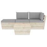 Salon de jardin meuble d'extérieur ensemble de mobilier palette 4 pièces avec coussins épicéa imprégné 02_0018373
