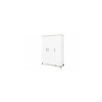 Armoire Lumi grande 6 étagères 3 portes Blanc