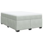 vidaXL Sommier à lattes de lit et matelas Gris clair 140x190cm Velours