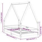 vidaXL Cadre de lit pour enfant noir 80x160 cm bois de pin massif