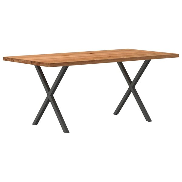 vidaXL Table à manger marron clair bois de chêne massif rectangulaire