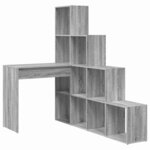 vidaXL Bureau d'angle Sonoma gris 101.5 x 149.5 x 149.5 cm