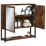 vidaXL Armoire à miroir de salle de bain chêne fumé bois d’ingénierie