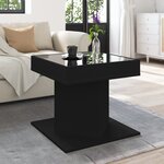 vidaXL Table basse avec LED noir 50x50x45 cm bois d'ingénierie