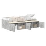 vidaXL Cadre de lit Gris béton 100 x 200 cm Bois d'ingénierie