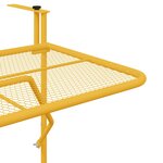 vidaXL Table Suspendue de Balcon Moutarde 60 x 39 x 65 cm Acier