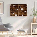 vidaXL Armoire à vitrine chêne fumé 80x8 5x58 cm bois d'ingénierie