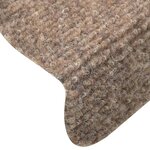 vidaXL Tapis autoadhésifs de marches 5 Pièces Crème 65x21x4 cm Aiguilleté