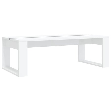 vidaXL Table basse Blanc brillant 110x50x35 cm Bois d'ingénierie