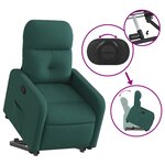 vidaXL Fauteuil inclinable vert foncé tissu