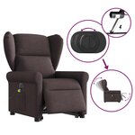 vidaXL Fauteuil inclinable de massage électrique Marron foncé Tissu