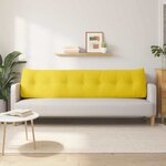 vidaXL Coussin de Dos Jaune clair 200 x 24 x 50 cm tissu