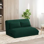 vidaXL Fauteuil de sol ajustable Vert foncé Velours