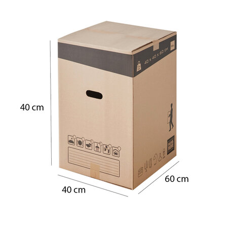 Lot de 40 cartons de déménagement hauts 96l - 40x40x60cm - made in france -  70 fsc certifié - charge max 20kg - La Poste