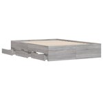vidaXL Cadre de lit et tiroirs sonoma gris 120x200cm bois d'ingénierie