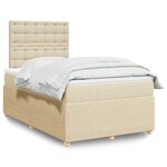 vidaXL Sommier à lattes de lit avec matelas Crème 120x200 cm Tissu