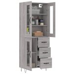 vidaXL Buffet haut Sonoma gris 69 5x34x180 cm Bois d'ingénierie