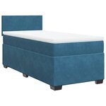 vidaXL Sommier à lattes de lit avec matelas bleu 90x190 cm velours