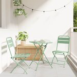 vidaXL Ensemble bistrot 3 Pièces Vert menthe clair Acier