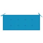 vidaXL Banc Batavia avec coussin bleu 120 cm Bois de teck massif